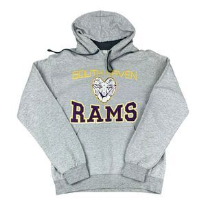 South Haven Rams Hoodie Sweatshirt Pullover Gray Size Small Unisex
